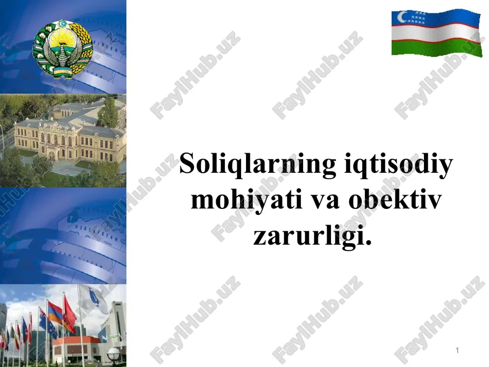 soliq iqtisodiy mohiya va ob'ektiv zarurligi — PPTX