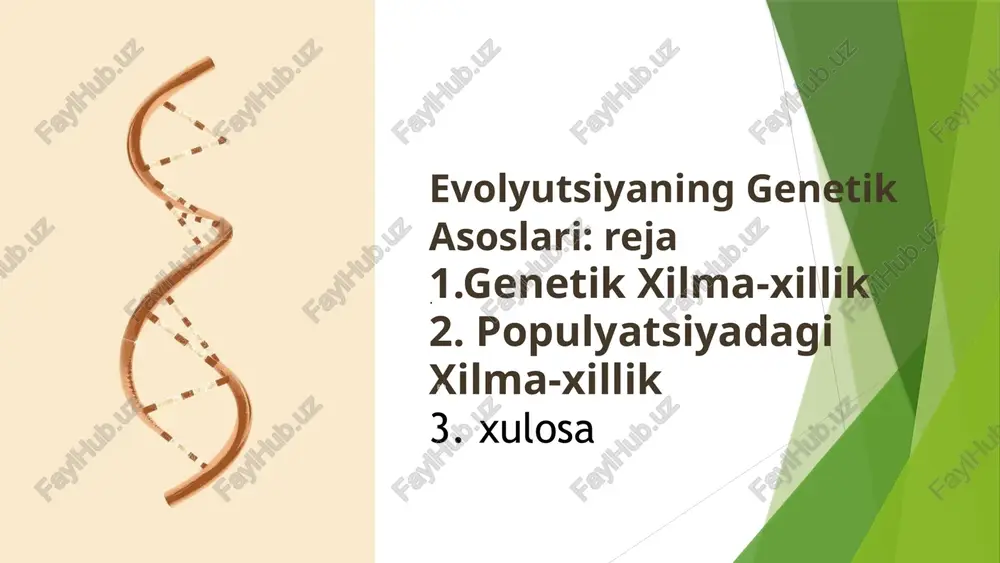 evolyutsiyaning genetik — PPTX