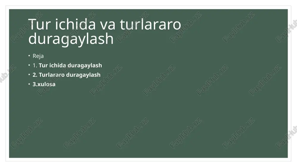 tur ichida va turlararo duragaylash — PPTX