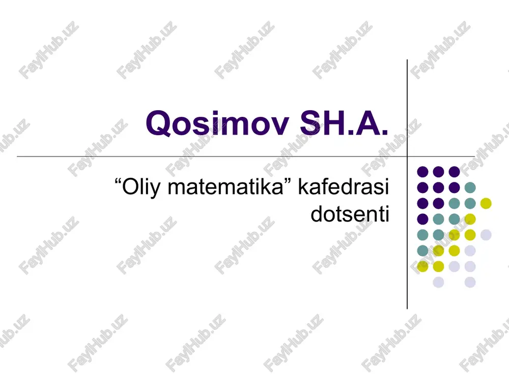 oliy matematika — PPT