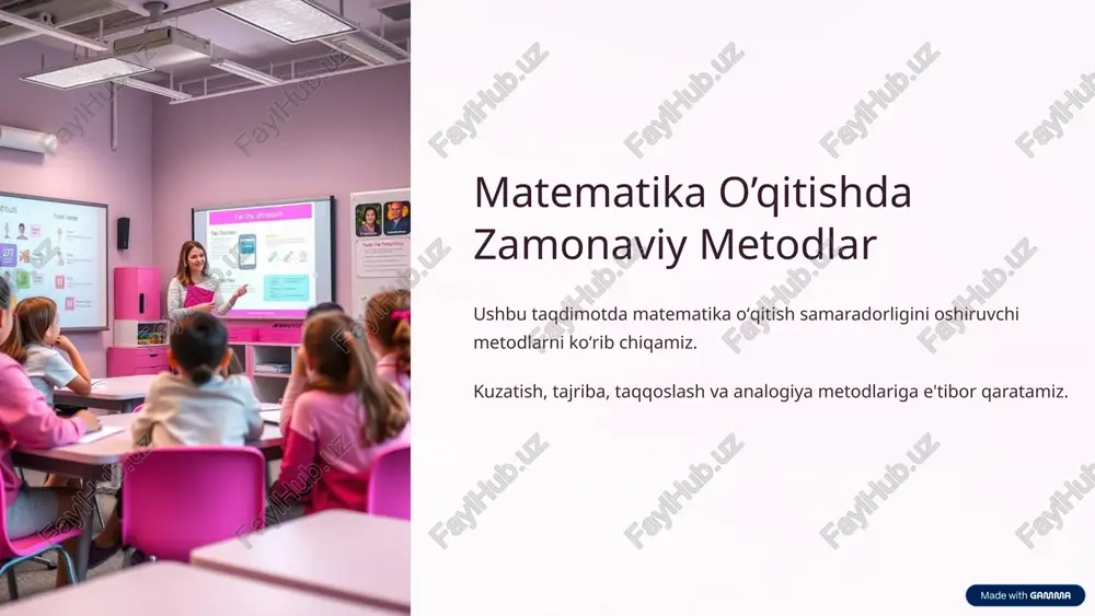 matematika o’qitishda zamonaviy metodlar — PPTX