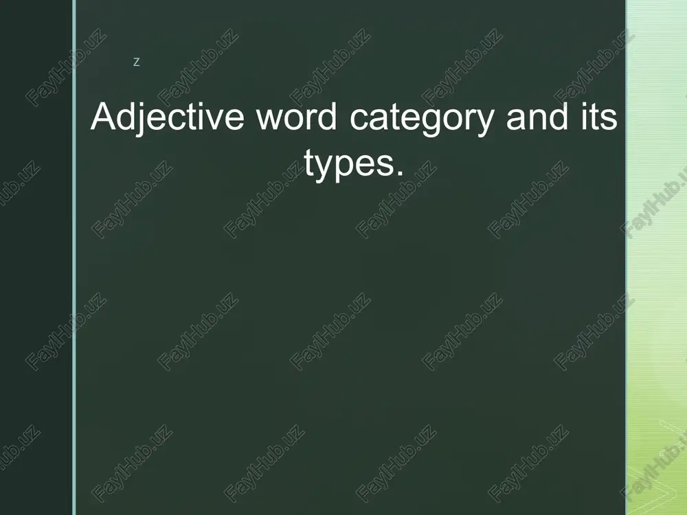 adjective word category and its types — PPTX
