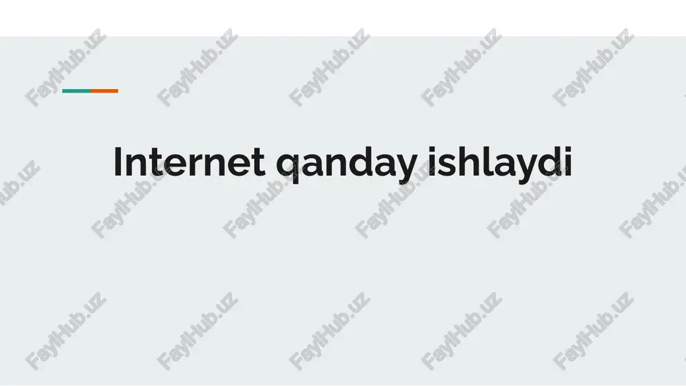 internet qanday ishlaydi — PDF