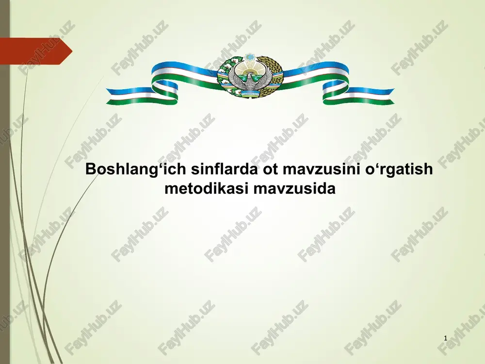 boshlangʻich sinflarda ot mavzusini oʻrgatish metodikasi mavzusida — PPTX