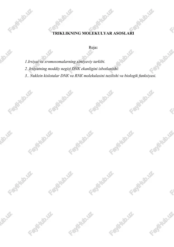 triklikning molekulyar asoslari — DOC