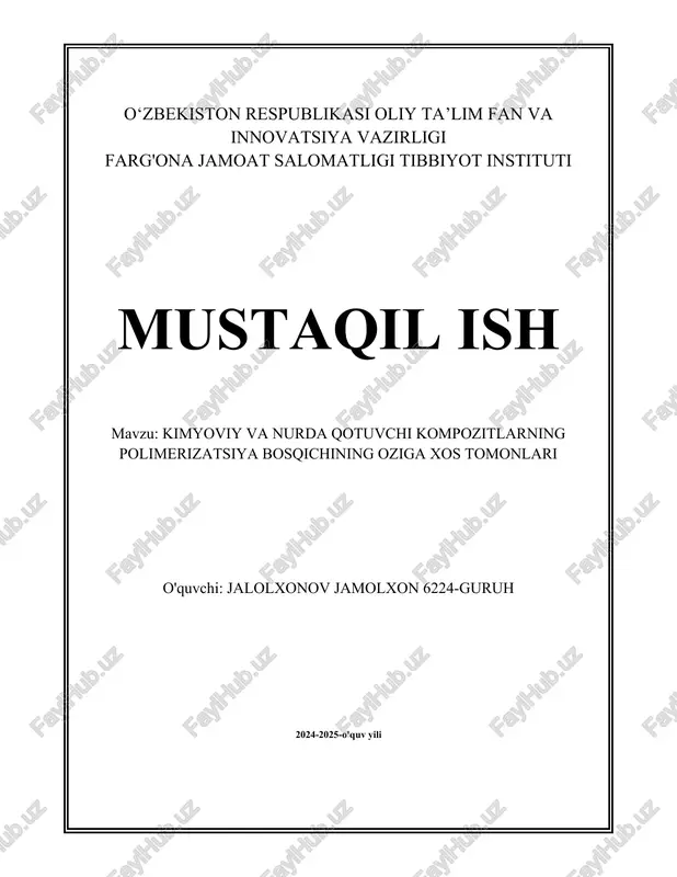 kimyoviy qotuvchi kompozitlar — DOCX