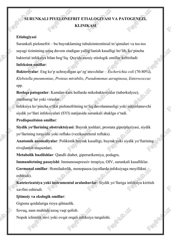 surunkali pielonefrit — DOCX