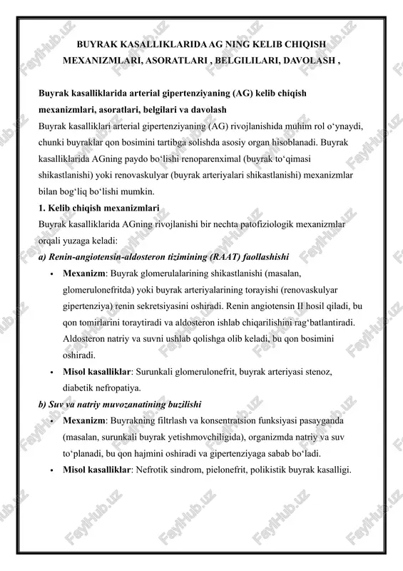 buyrak kasalliklari arterial gipertenziya — DOCX