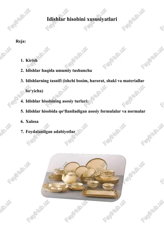 idishlar hisobini xususiyatlari — DOCX