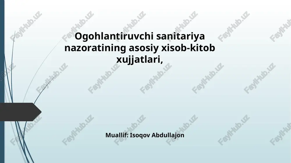 ogohlantiruvchi sanitariya nazorati — PPTX