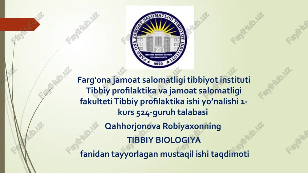 tibbiy biologiya — PPTX