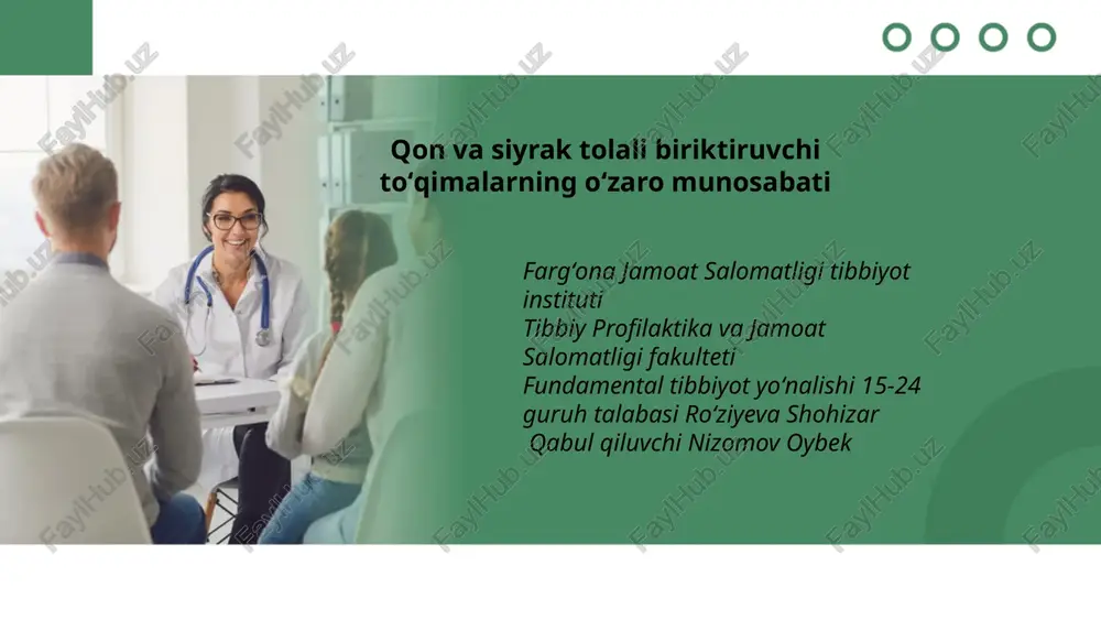 qon va siyrak tolali biriktiruvchi toʻqimalarning oʻzaro munosabati — PPTX