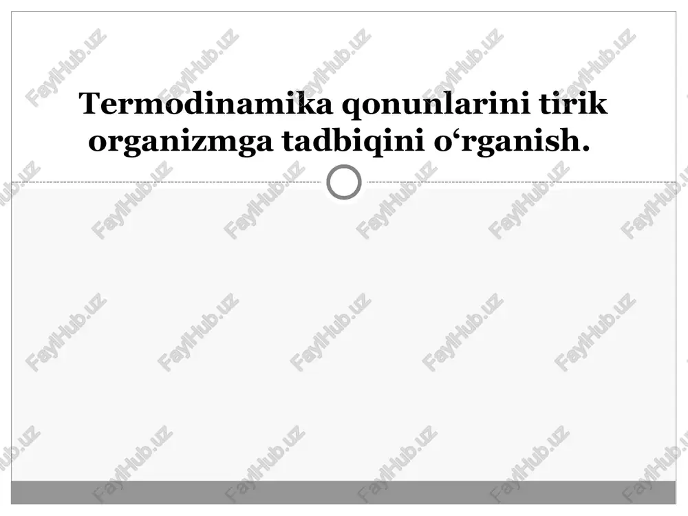termodinamika qonunlari — PPT