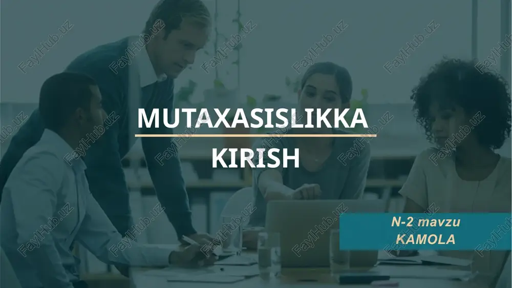 psixologiya mutaxasislikka kirish — PPTX