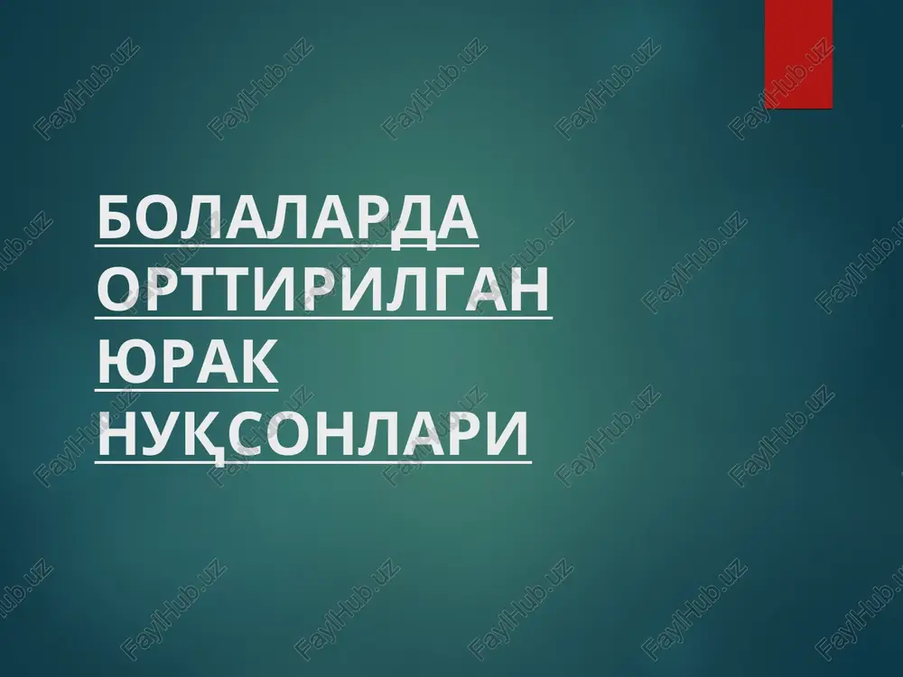 mitral klapan (2 tabakali) etishmovchiligi — PPT
