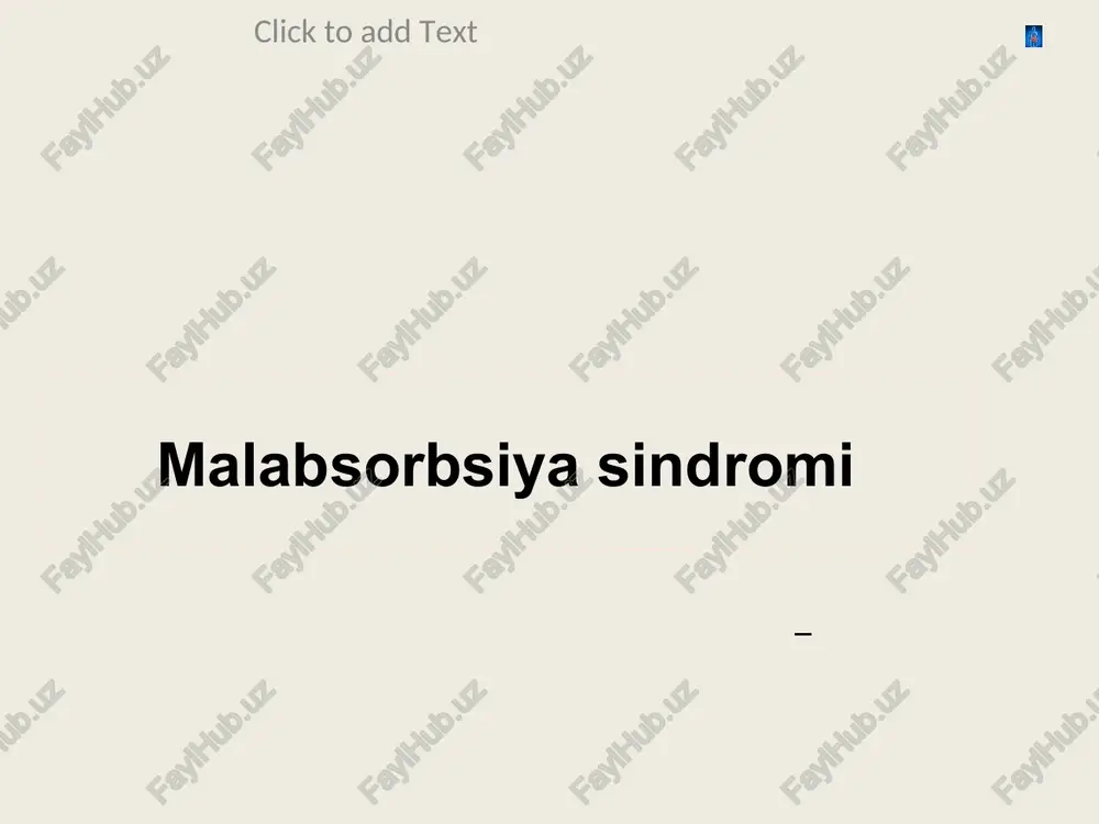 malabsorbsiya sindromi — PPT