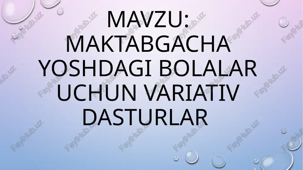 “ilkqadam” davlato’quv dasturi — PPTX