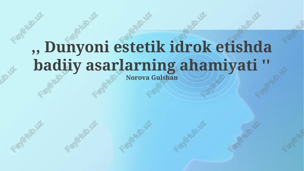 dunyoni bezab turgan san'atning ahamiyati — PPTX