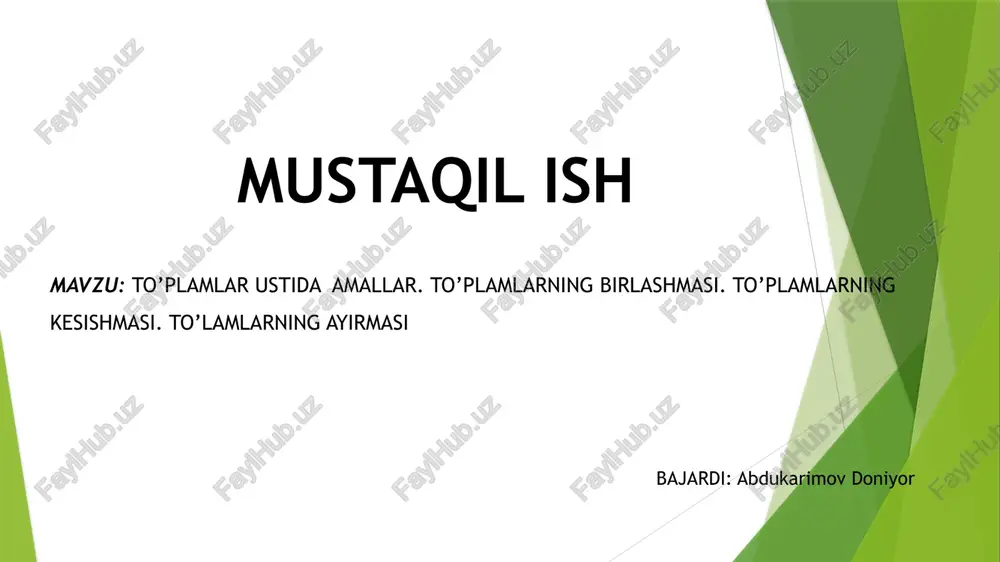 to'plamlar ustida amallar — PPTX