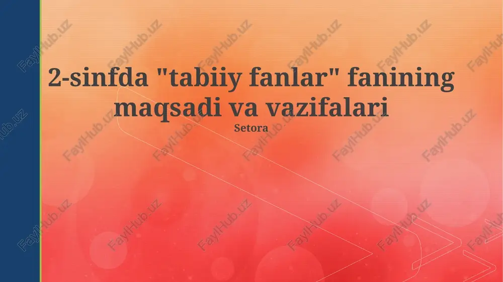 ekologik madaniyat asoslari — PPTX
