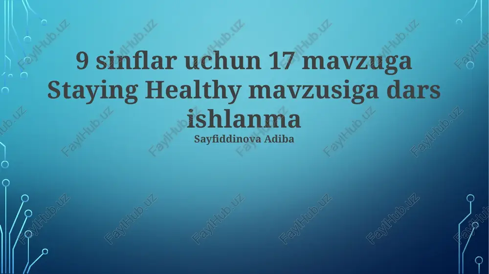 soglom turmush tarzi asoslari — PPTX