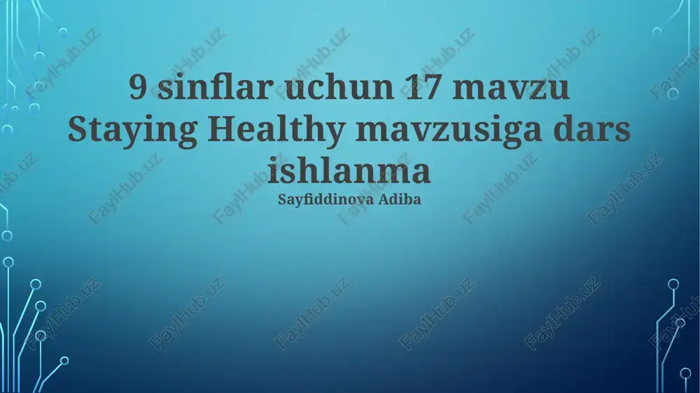 staying healthy — PPTX