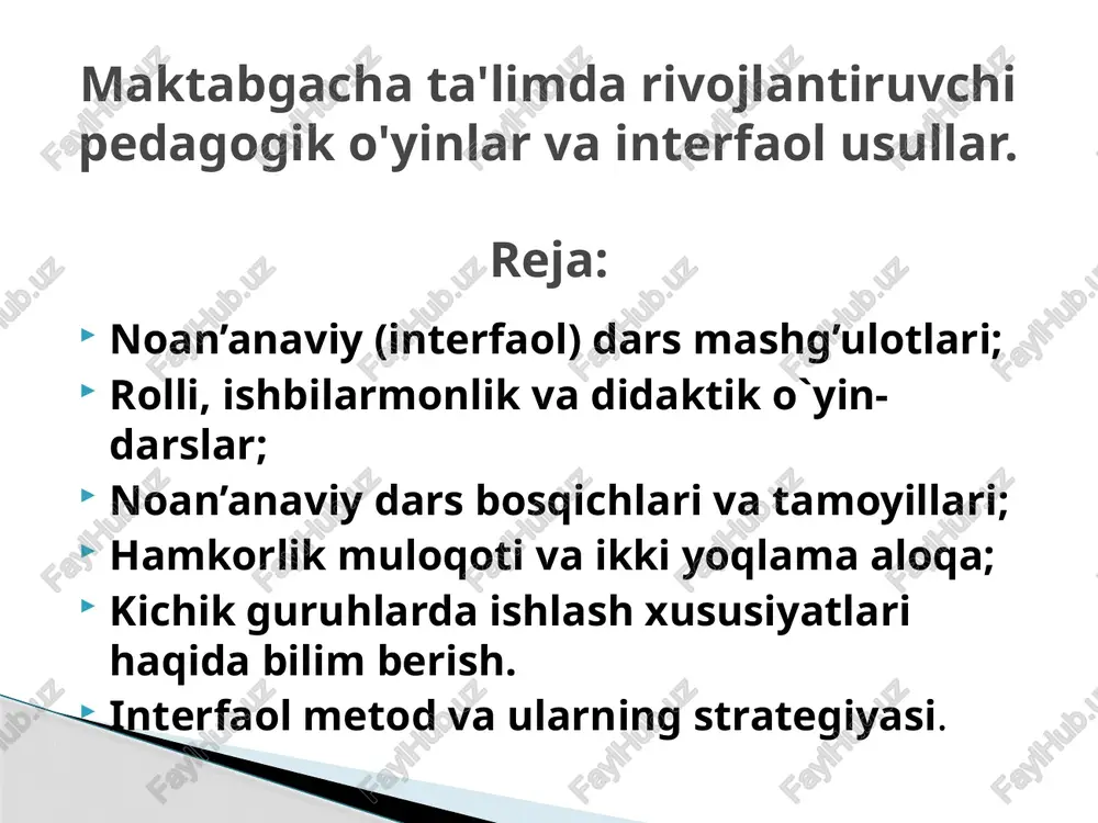 maktabgacha ta'limda rivojlantiruvchi pedagogik o'yinlar va interfaol usullar.pptx — PPTX