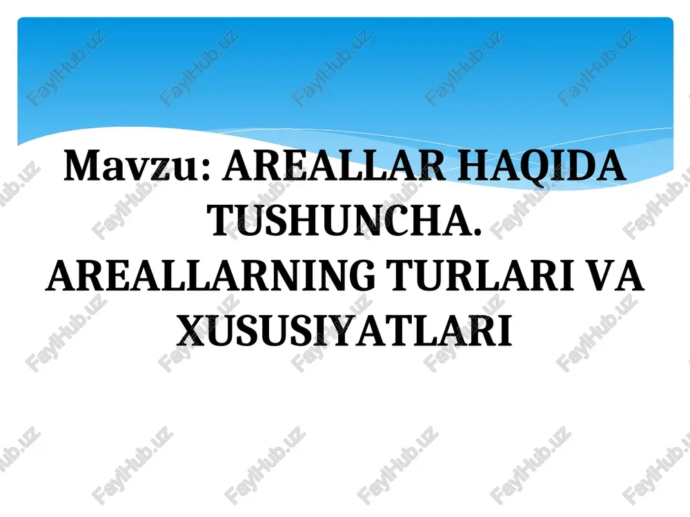 areallar haqida tushuncha — PPT