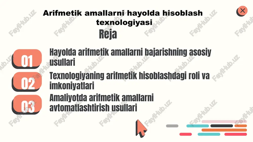 arifmetika amallari texnologiyasi — PPTX