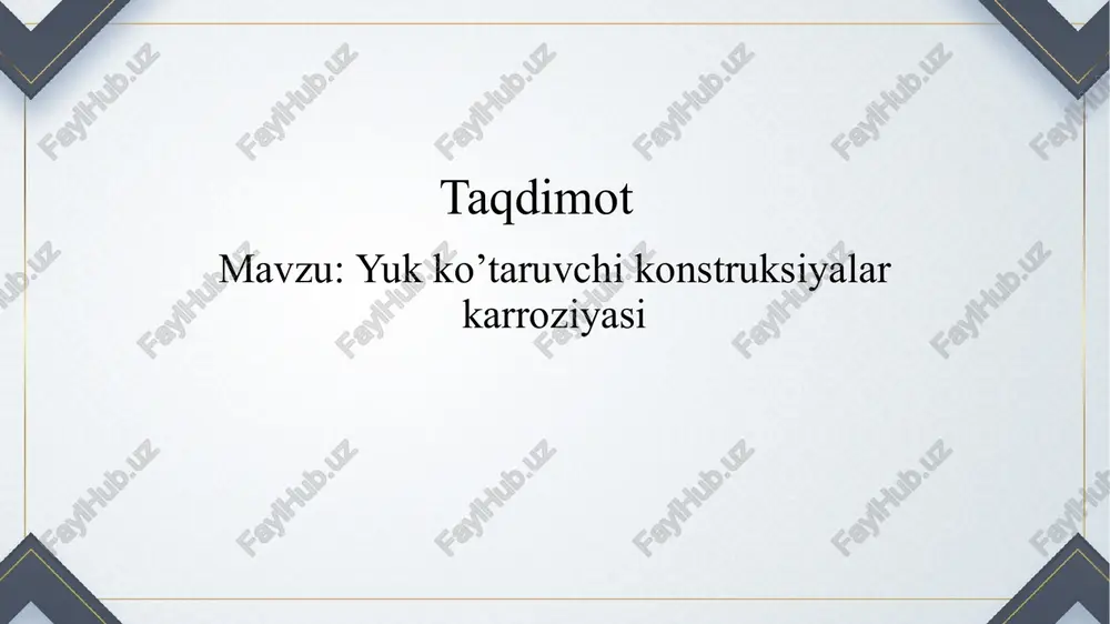 yukko’taruvchi konstruksiyalar korroziyasi — PPTX