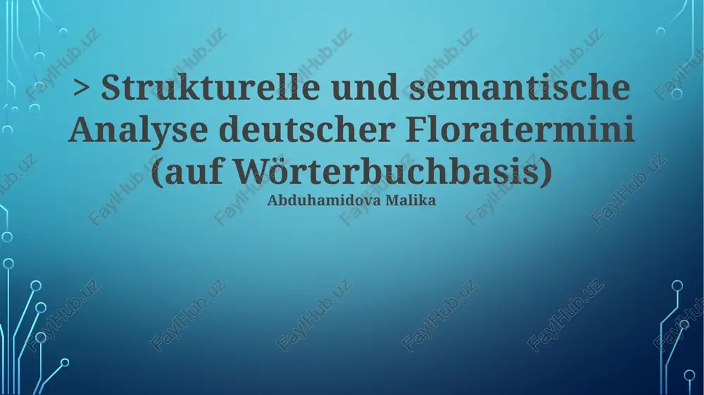 strukturelle und semantische analyse deutscher floratermini (auf wörterbuchbasis) — PPTX