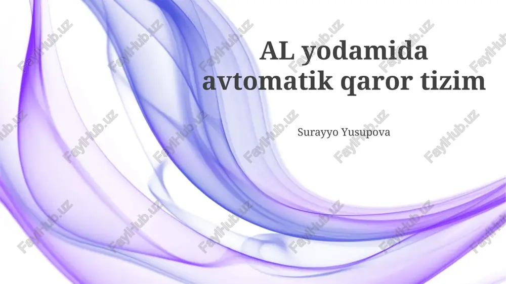 avtomatik qaror qabul qilish tizimlari — PPTX