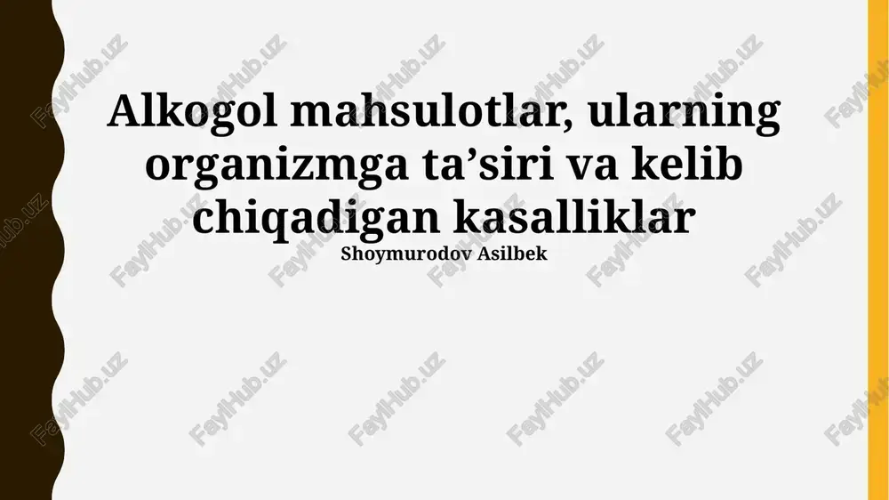alkogol mahsulotlar — PPTX
