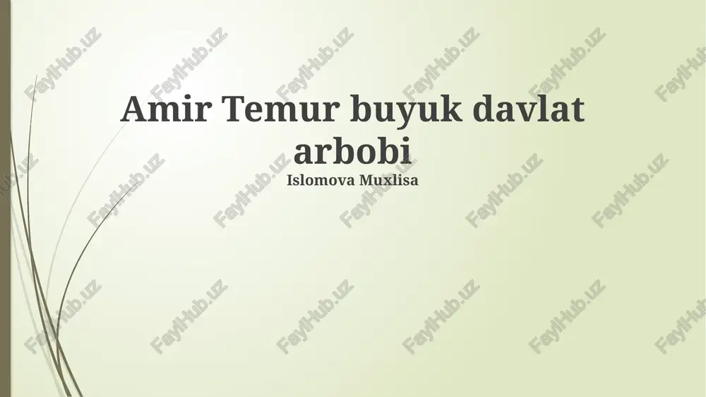temur buyuk davlat arbobi — PPTX