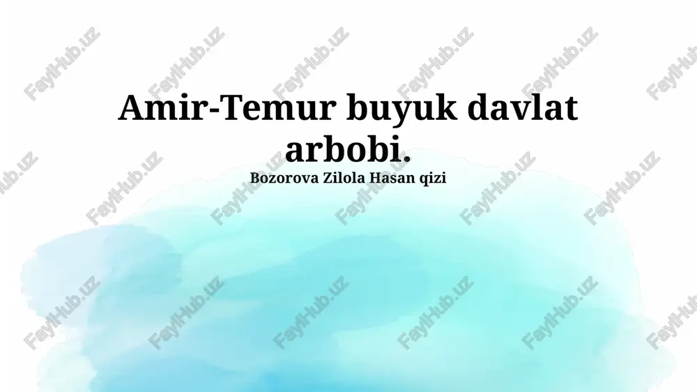 amir-temur buyuk davlat arbobi — PPTX