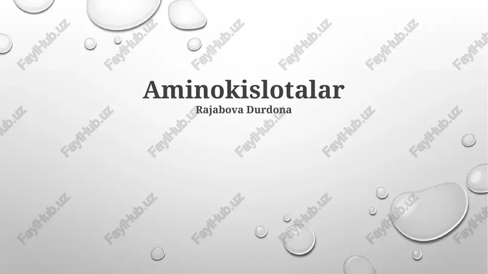 aminokislotalar — PPTX