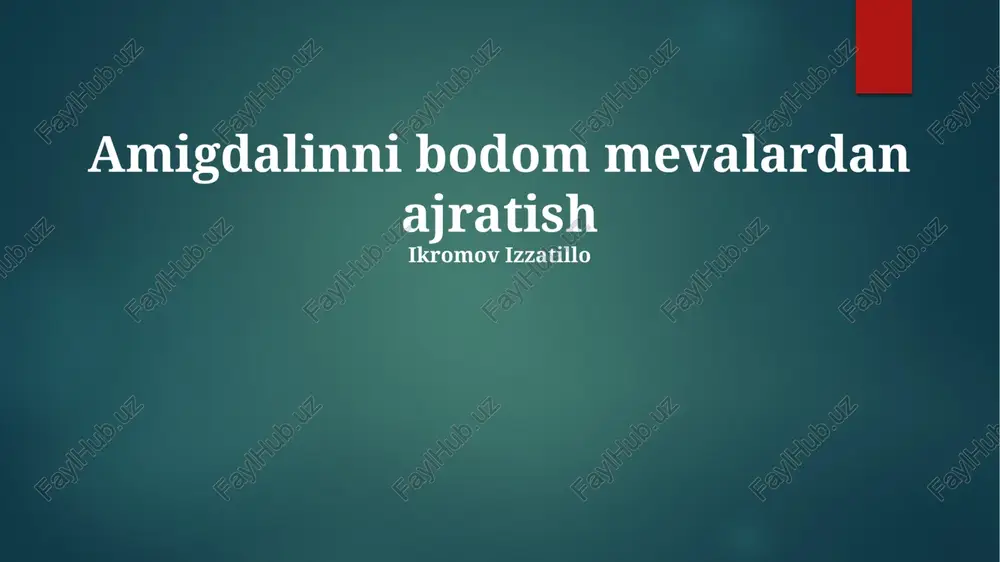 amigdalinni bodom mevalardan ajratish — PPTX