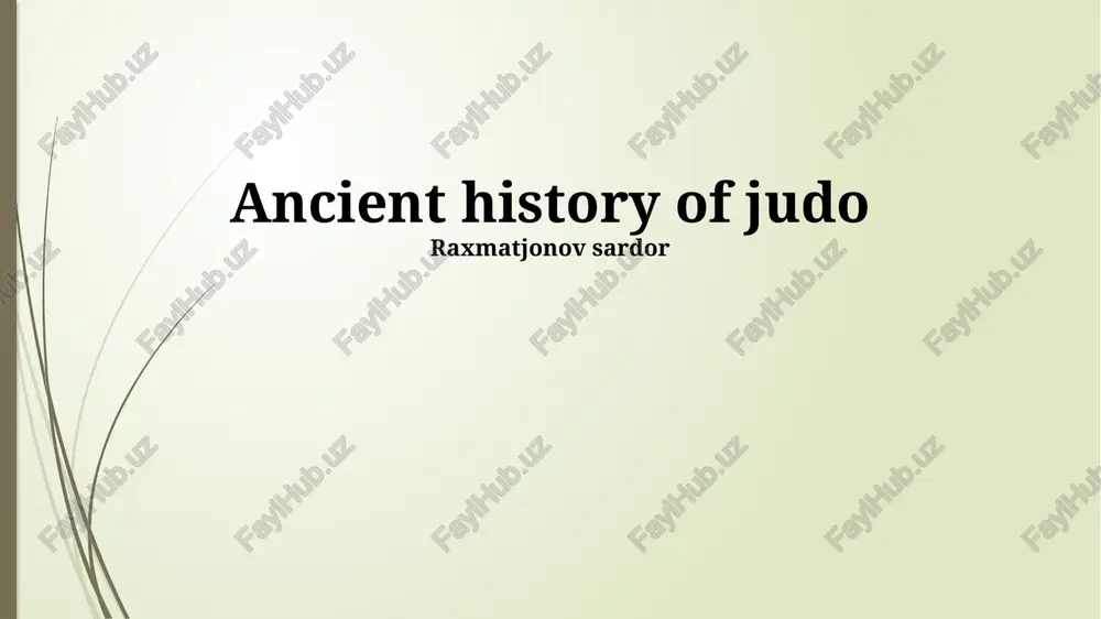ancient history of judo — PPTX