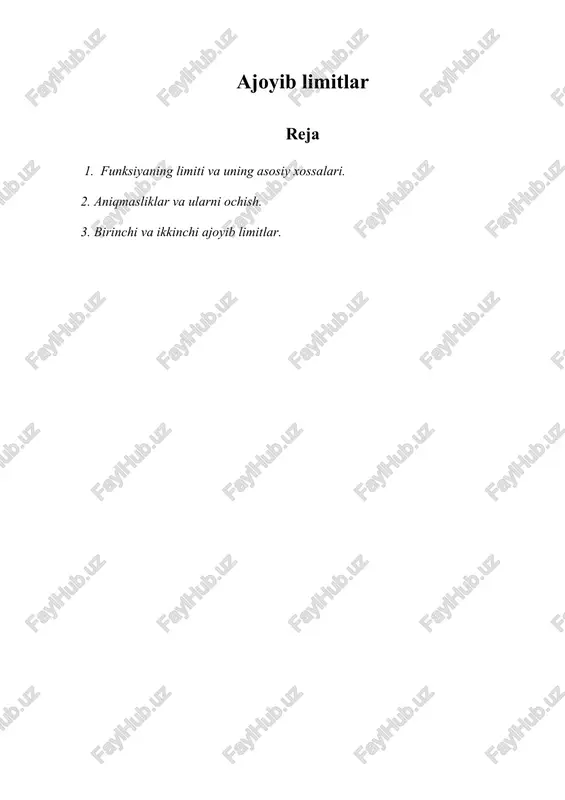 ajoyib limitlar — DOCX