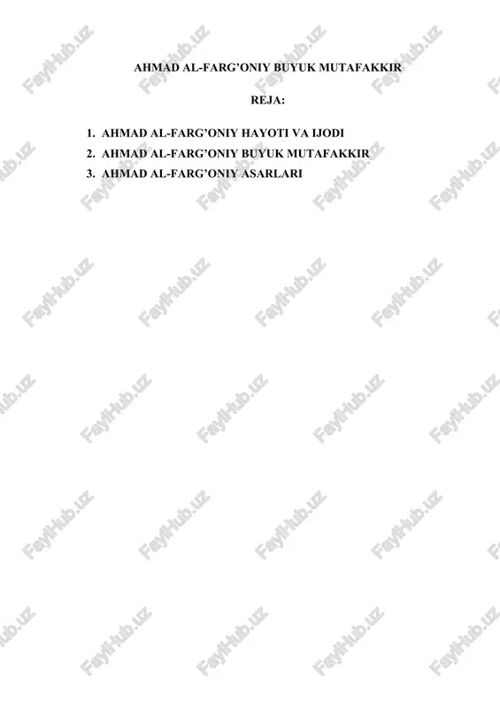 ahmad al-farg’oniy buyuk mutafakkir — DOCX