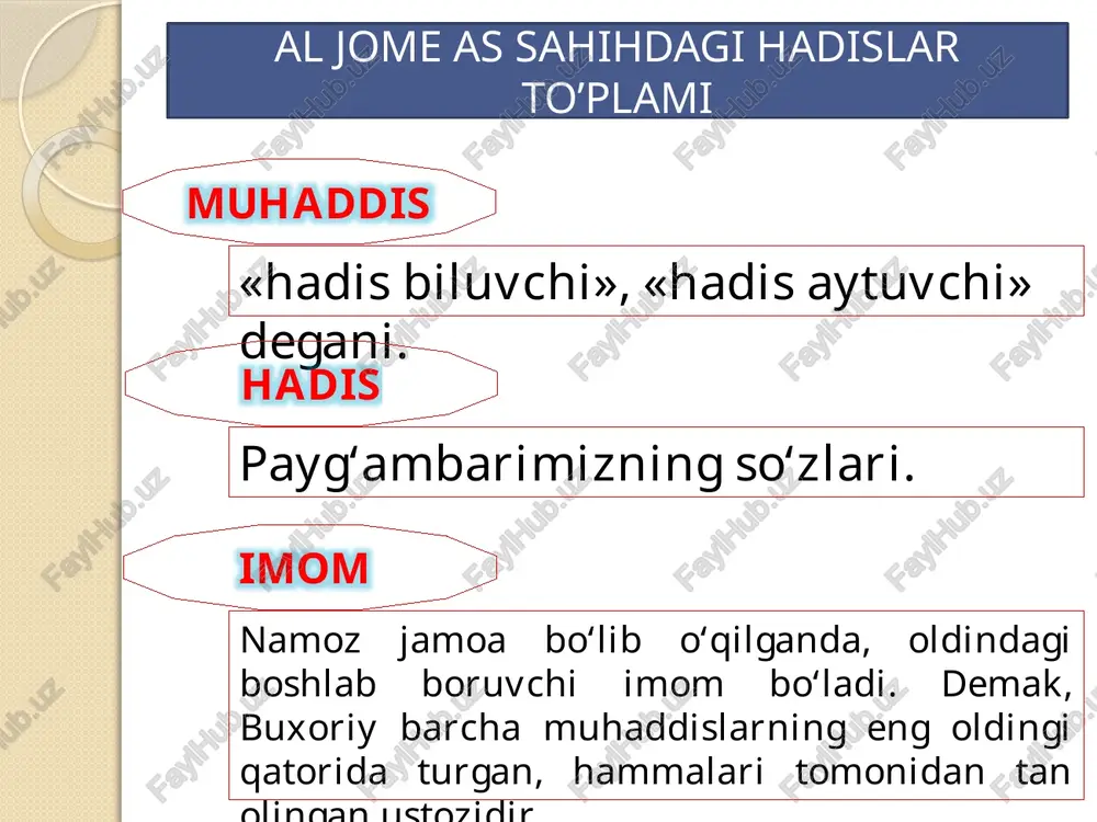 al jome as sahihdagi hadislar to’plami — PPTX
