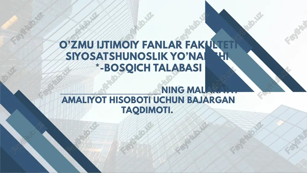 malakaviy amaliyot hisoboti — PPTX