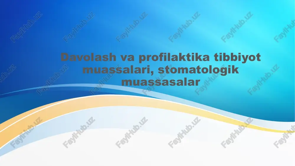 davolash-profilaktika muassasalari — PPTX