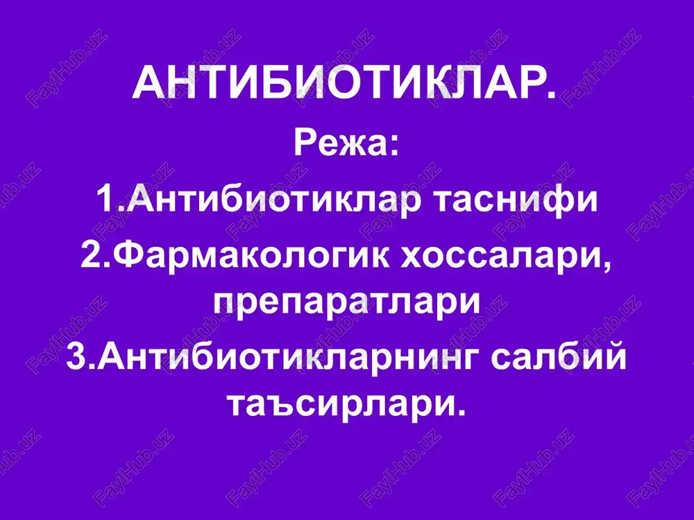 antibiotiklar — PPT