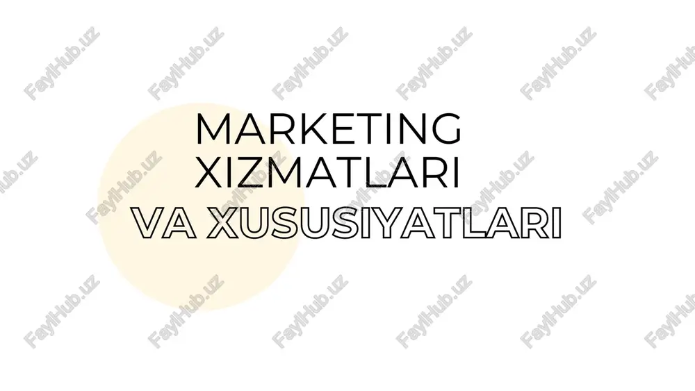 marketing xizmatlari — PDF