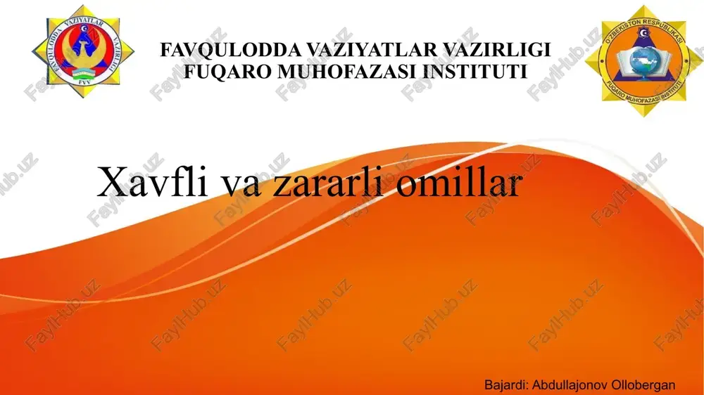 xavfli va zararli omillar — PPTX