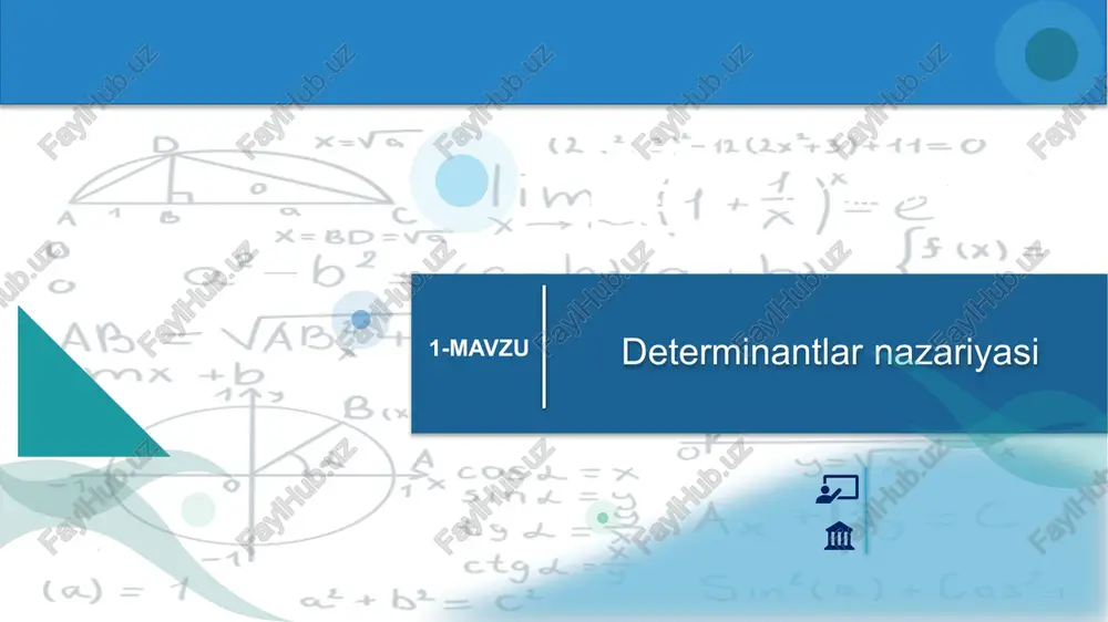 determinantlarnazariyasi — PPTX