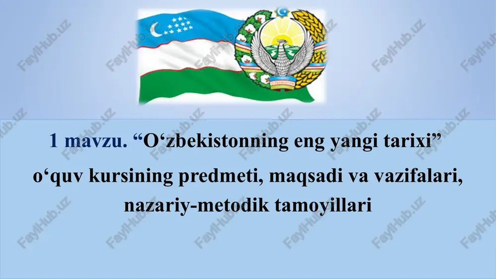 o‘zbekistonning eng yangi tarixi — PPT