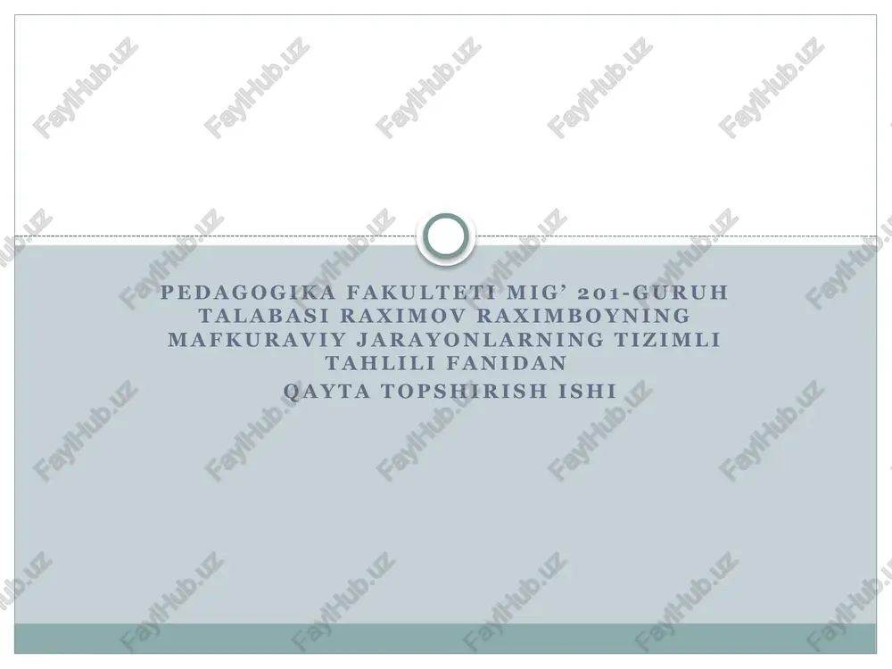 qayta topshirish ishi — PPTX