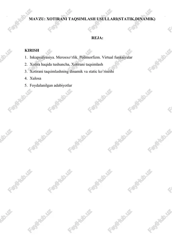 xotirani boshqarish — DOCX
